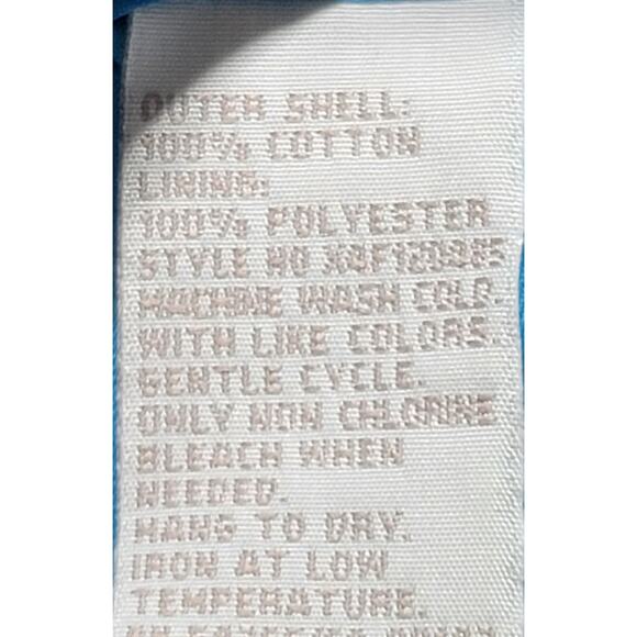 TanJay Blue Embossed Floral Print Open Front Blazer 16 Lined Ruched Sleeves Soft - Picture 7 of 7